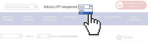 Afficher uniquement les produits avec code LPP