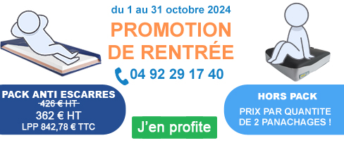 Promotion de la rentrée : offre anti-escarre jusqu'au 31 octobre 2024.