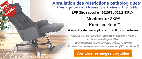 Annulation des restrictions pathologiques Fauteuils Coquilles