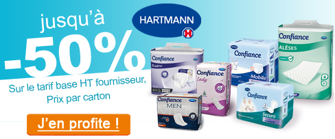 HARTMANN : jusqu'à -50% sur le tarif HT fournisseur (Prix par carton).